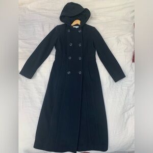 Anne Klein Women's Double-Breasted Hooded Maxi Coat